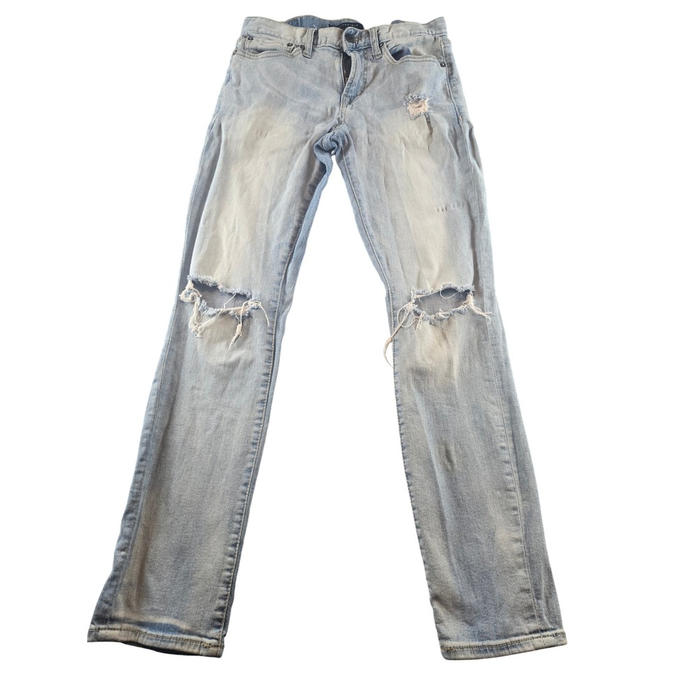 Aeropostale Mens Light Wash Distressed Slim Straight Jeans Denim Blue 29x28